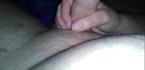  POV handjob by my lovely wifes friend while they make out. Tongues and oil